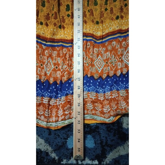 Exclusive By Whispers Maxi Skirt Sz M Button Front Tribal Boho Aztec Hippie - Picture 7 of 7